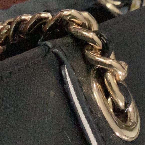 Calvin Klein Leather Medium Sachel in Black and White with Gold Hardware. - Picture 9 of 10